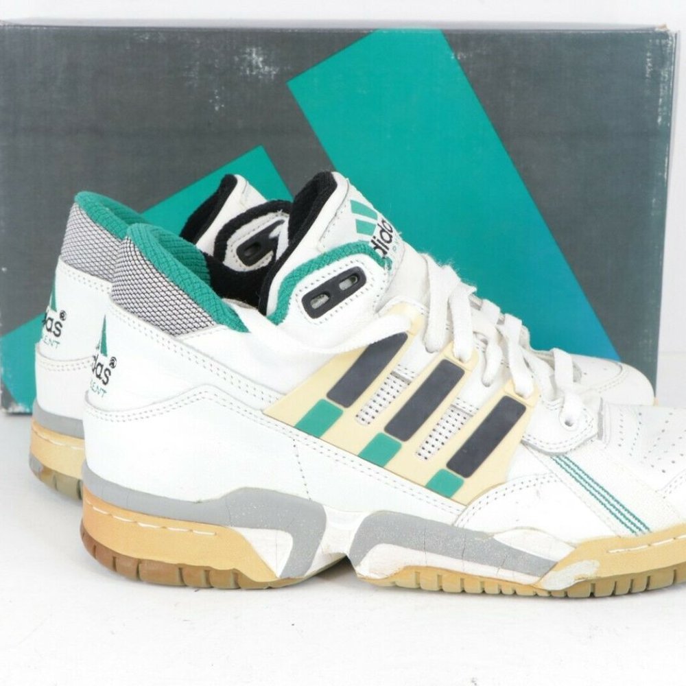 NOS Vintage 90s Adidas EQT Basketball Mid Sneakers Shoes White Green - Picture 4 of 11